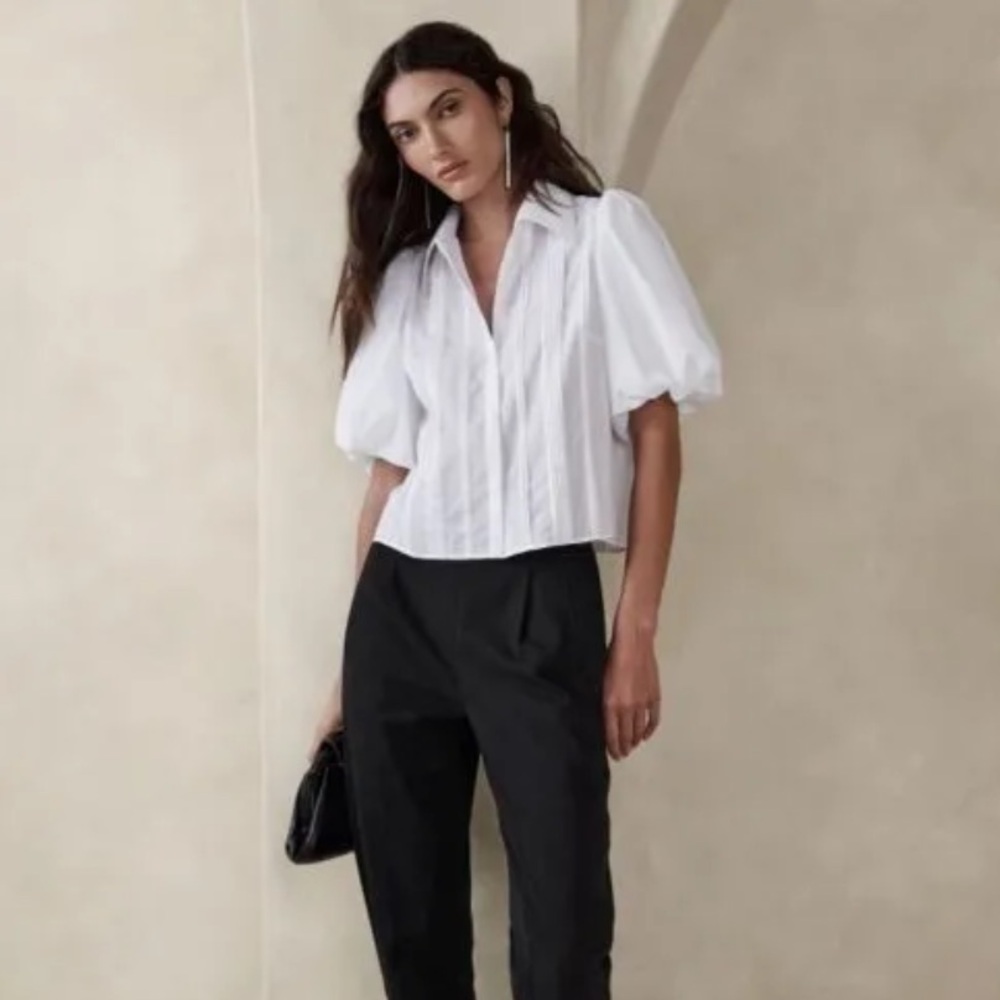 Banana Republic VIDA Poplin Blouse NWOT